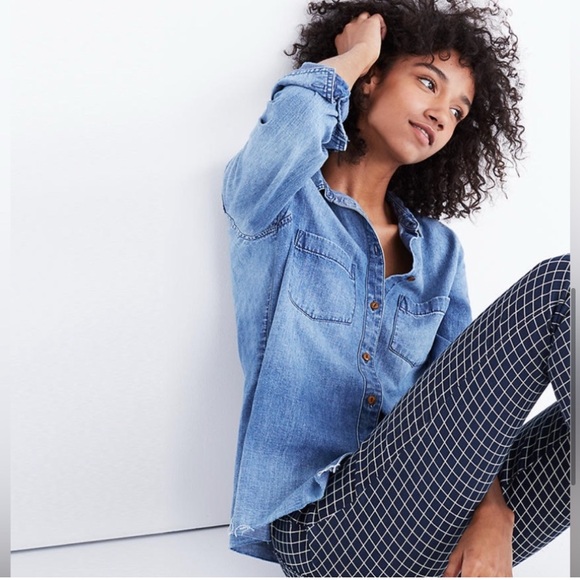 Madewell Cut Off Denim Shirt - Picture 4 of 10